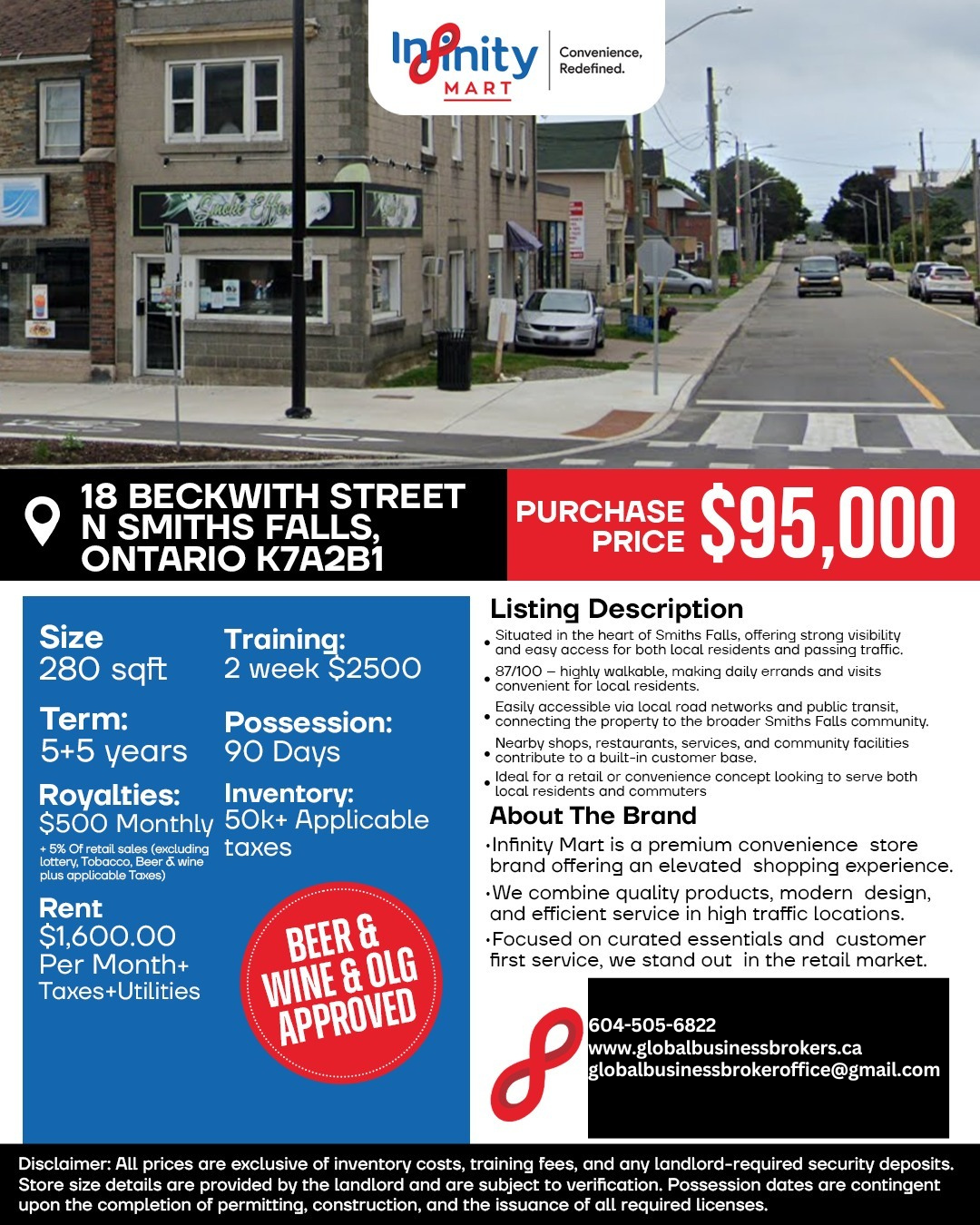 Strategic Downtown Retail Opportunity – Infinity Mart, Smiths Falls, Ontario